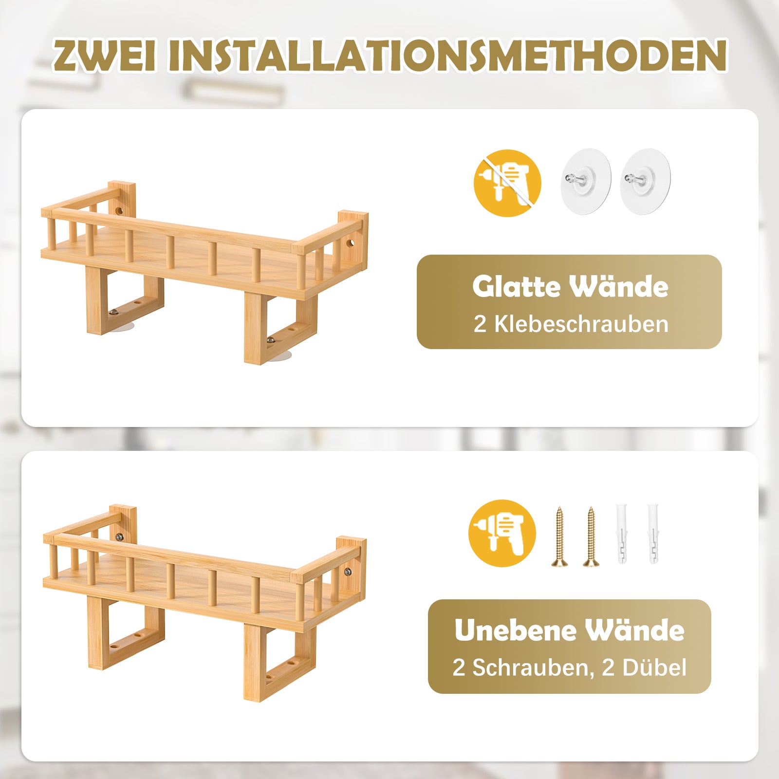 Badezimmerregal aus Bambus, 1-3 Schichten, CL005 6 - BambooTidy