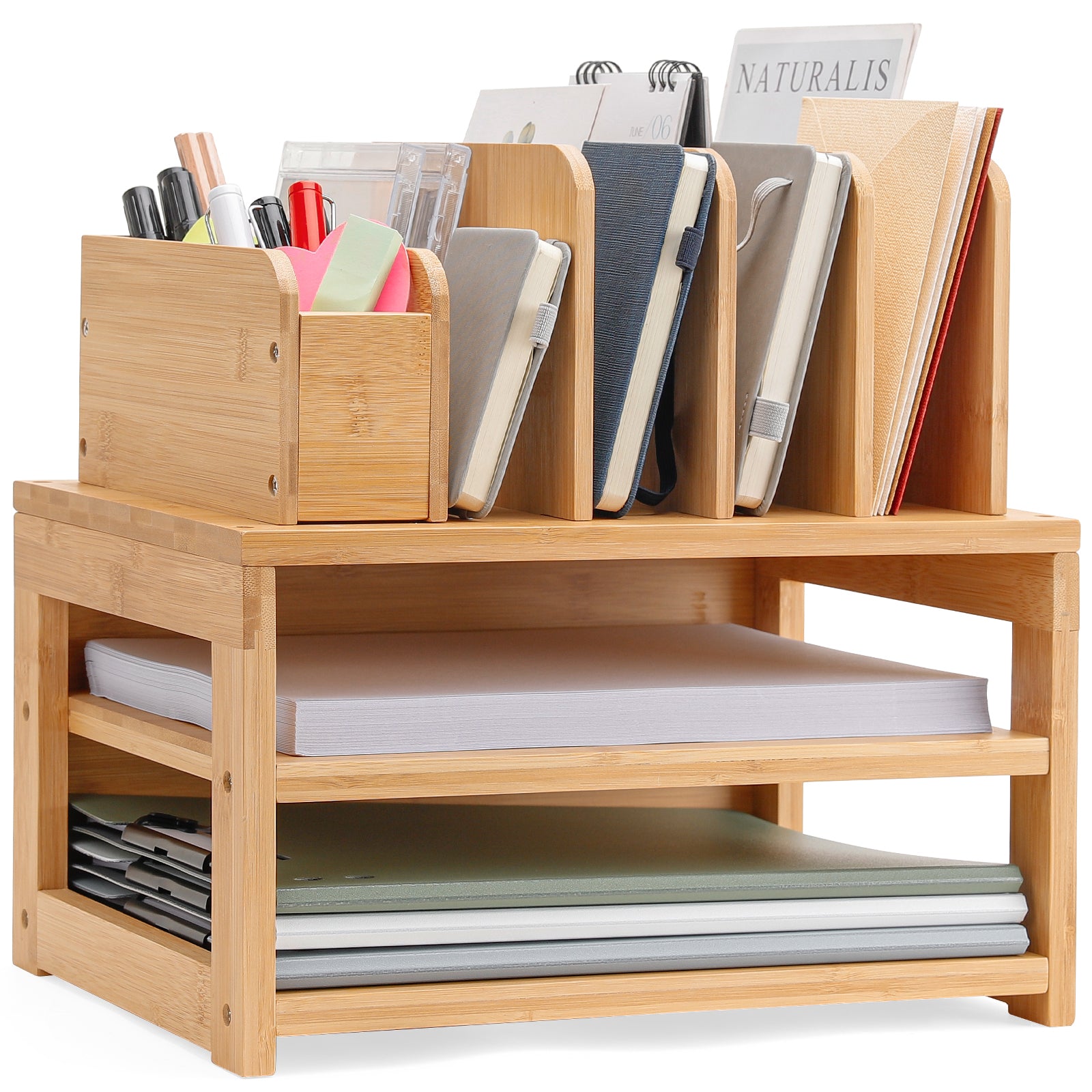 Bambus Schreibtisch-Organizer mit Schublade HH011 19 - BambooTidy