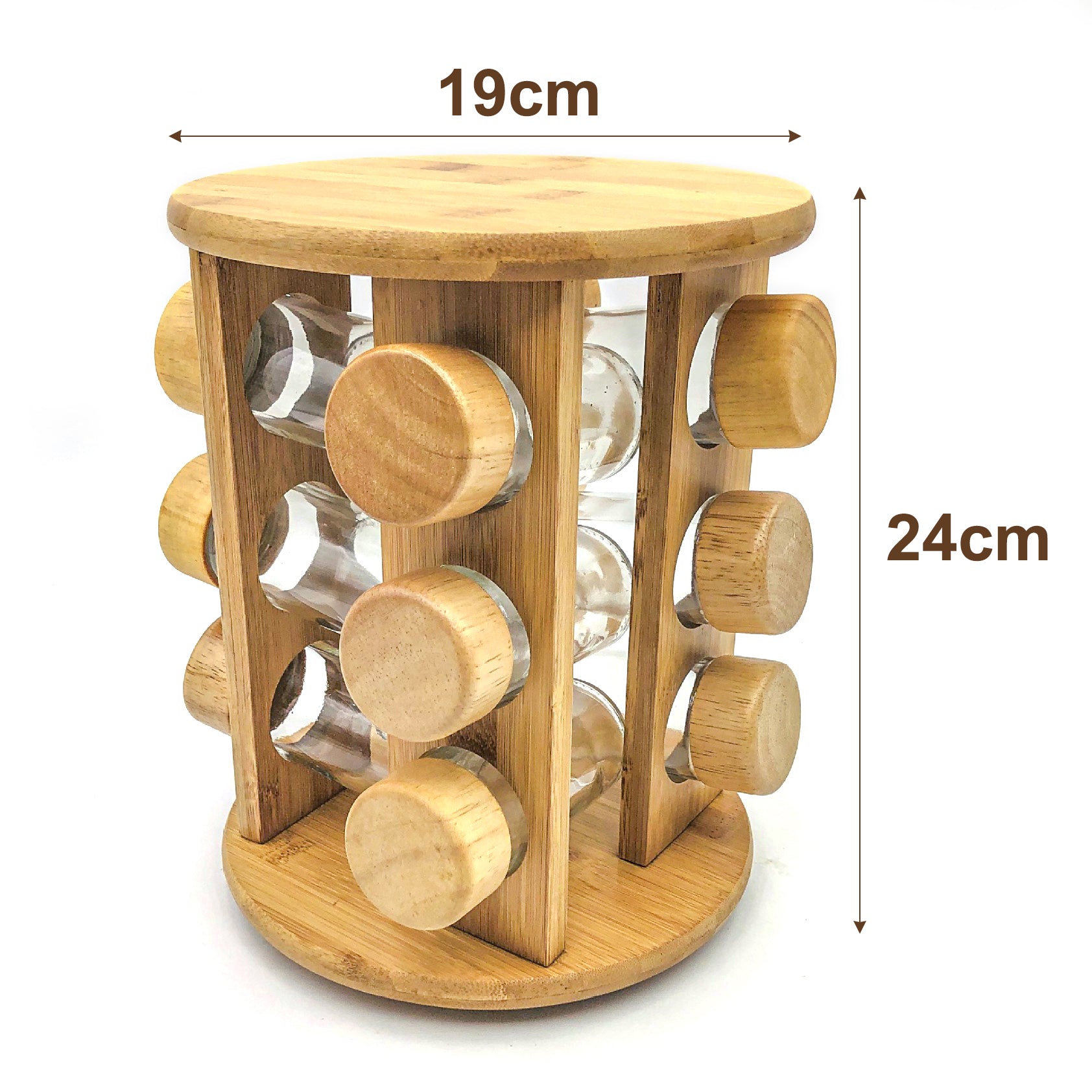 Bambus Gewürzregal 3/4 Etagen mit drehbarem Sockel BT001 2 - BambooTidy