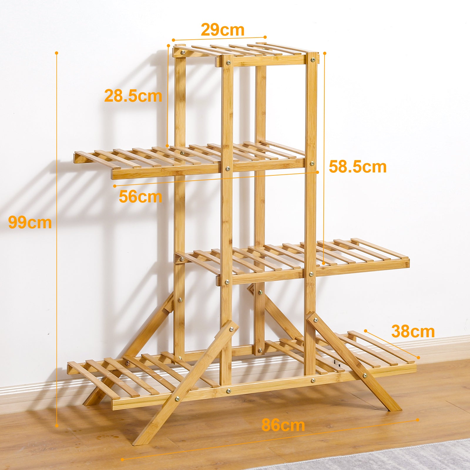 4-stufiges Bambus Pflanzenregal F183 3 - BambooTidy