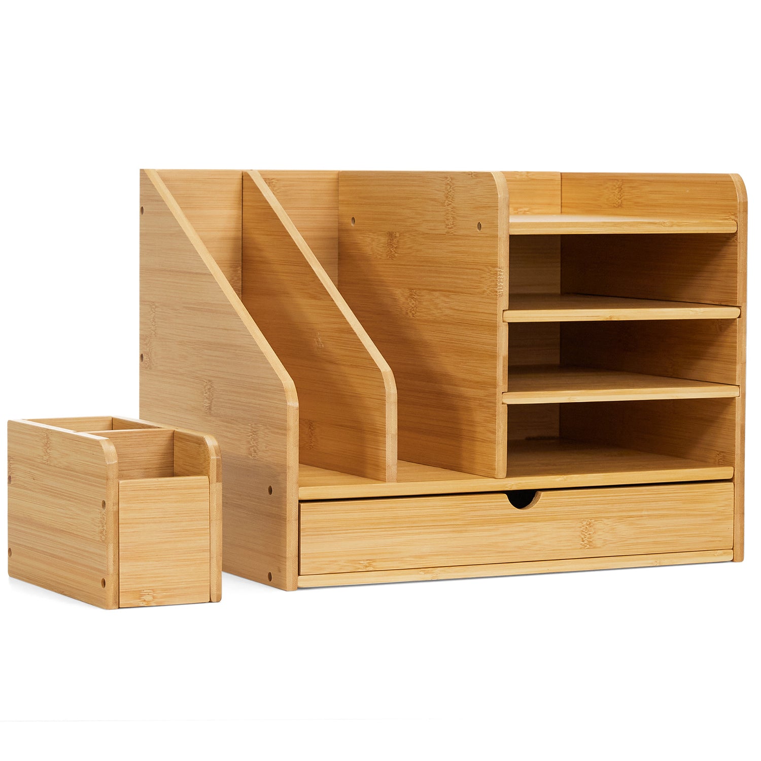 Bamboo Desk Organizer with Drawers CL016