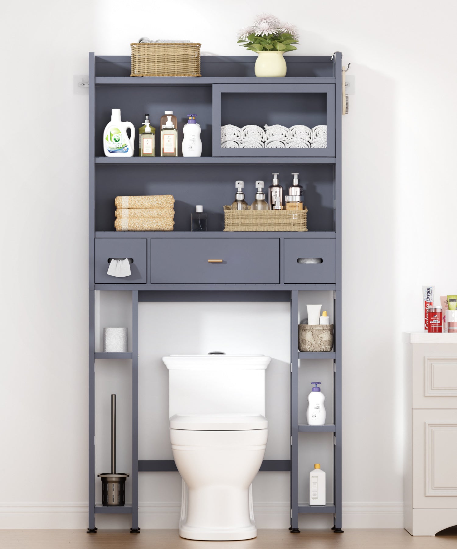 Toilettenschrank aus Bambus mit Tür und Schubfach CL022 CL022 - UZ084 12 - BambooTidy