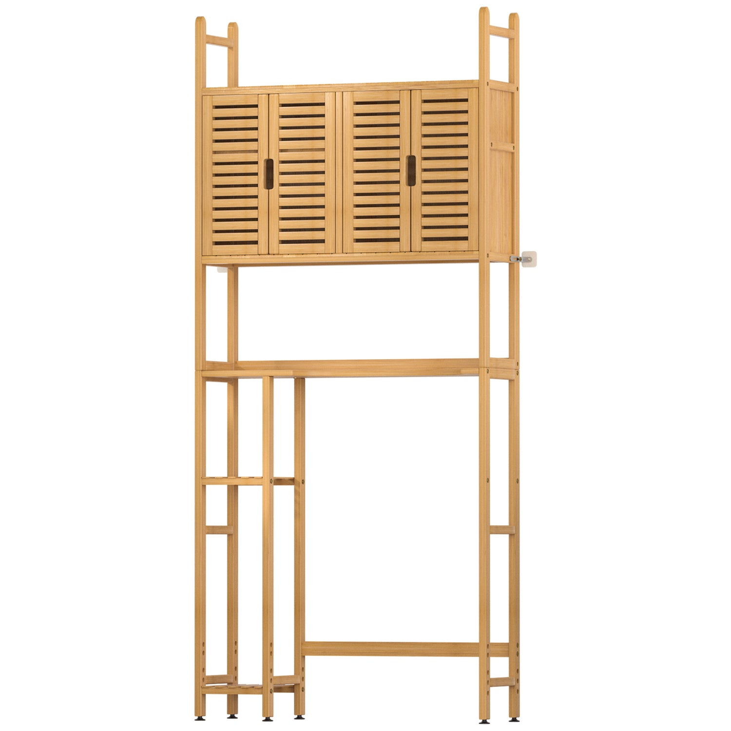 Bamboo toilet shelf with 4 doors YB005