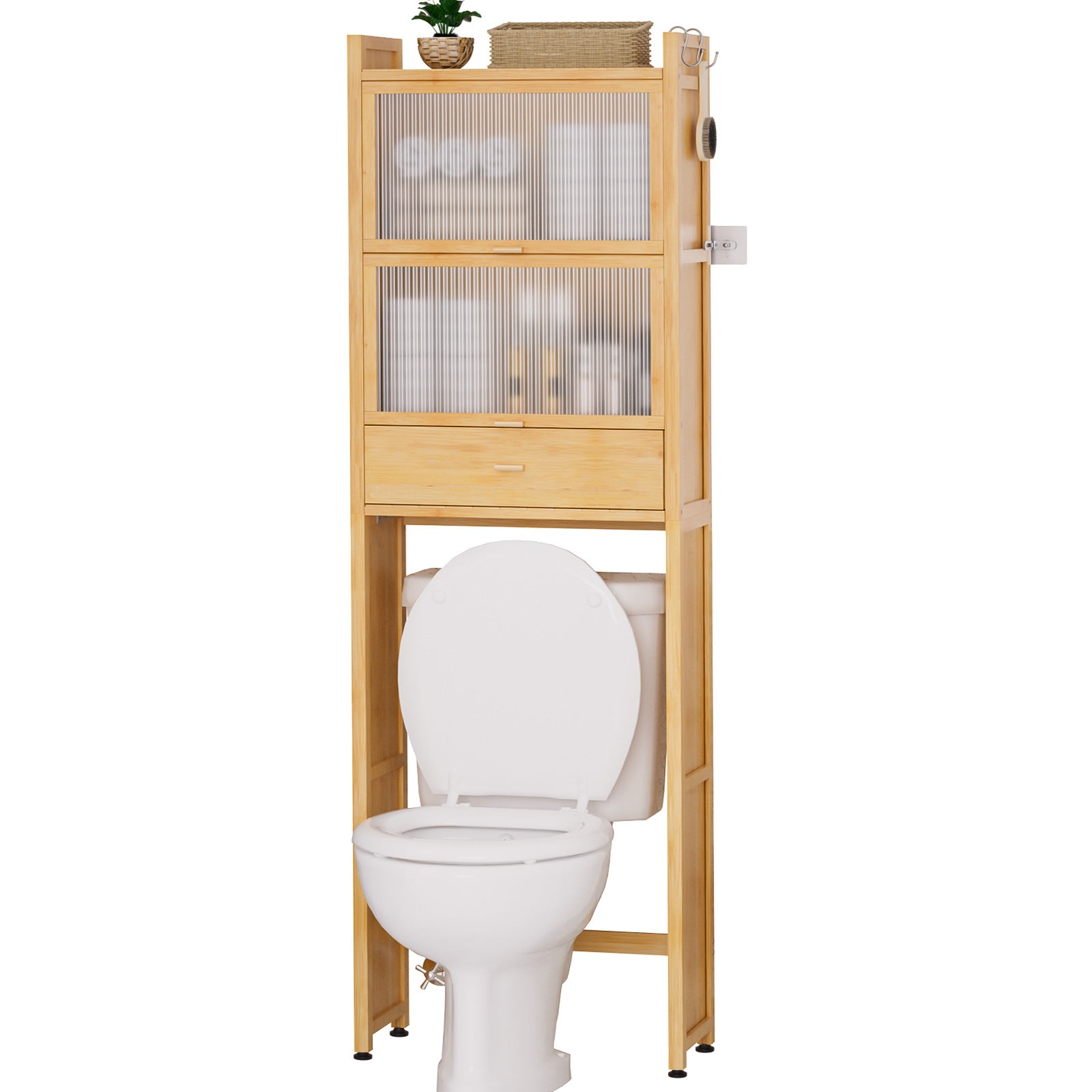 Bambus Toilettenschrank mit Tür und Schubladen CL011 CL011 - UZ055 8 - BambooTidy