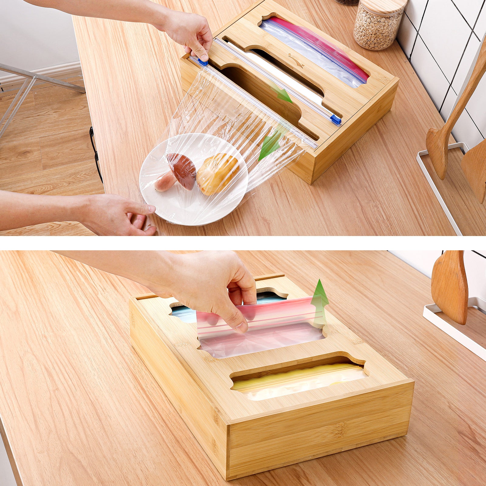 Bambus Ziplock-Beutel Organizer mit Schneider UB058 4 - BambooTidy